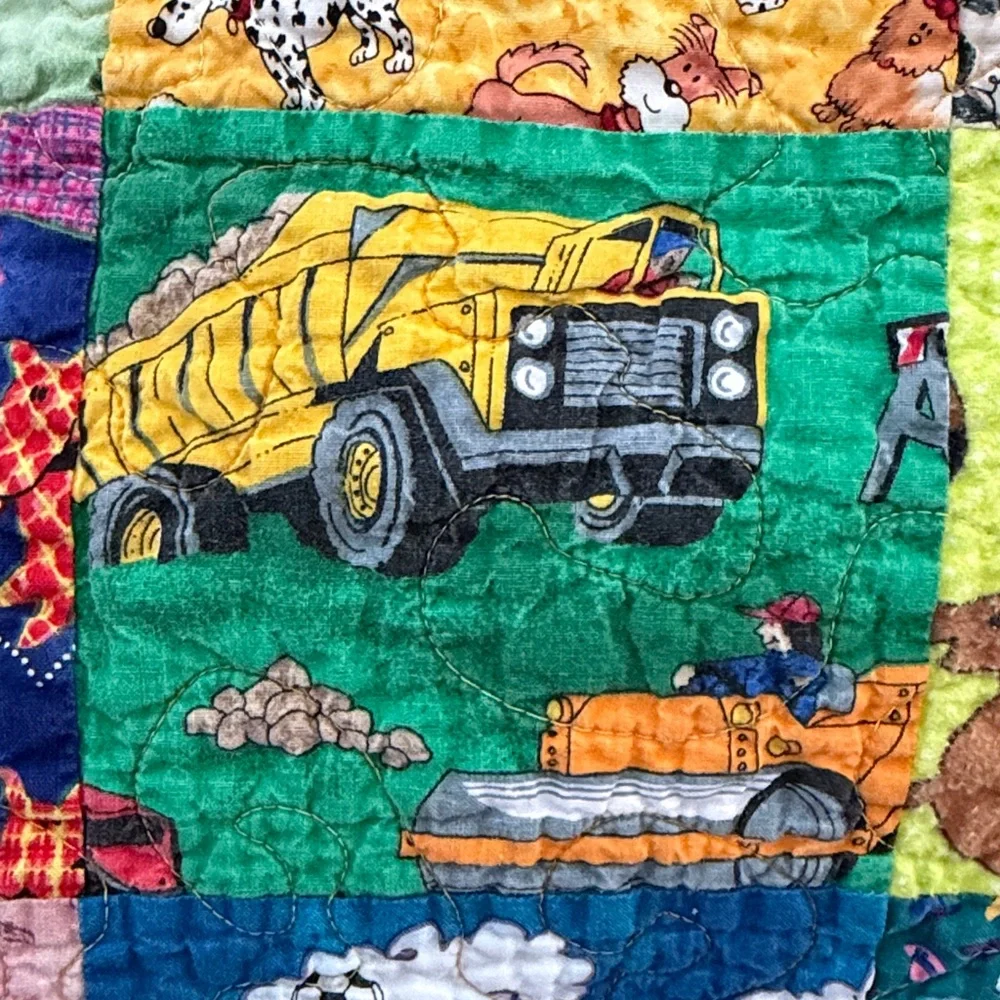 Patchwork mixed prints small hand crafted quilt